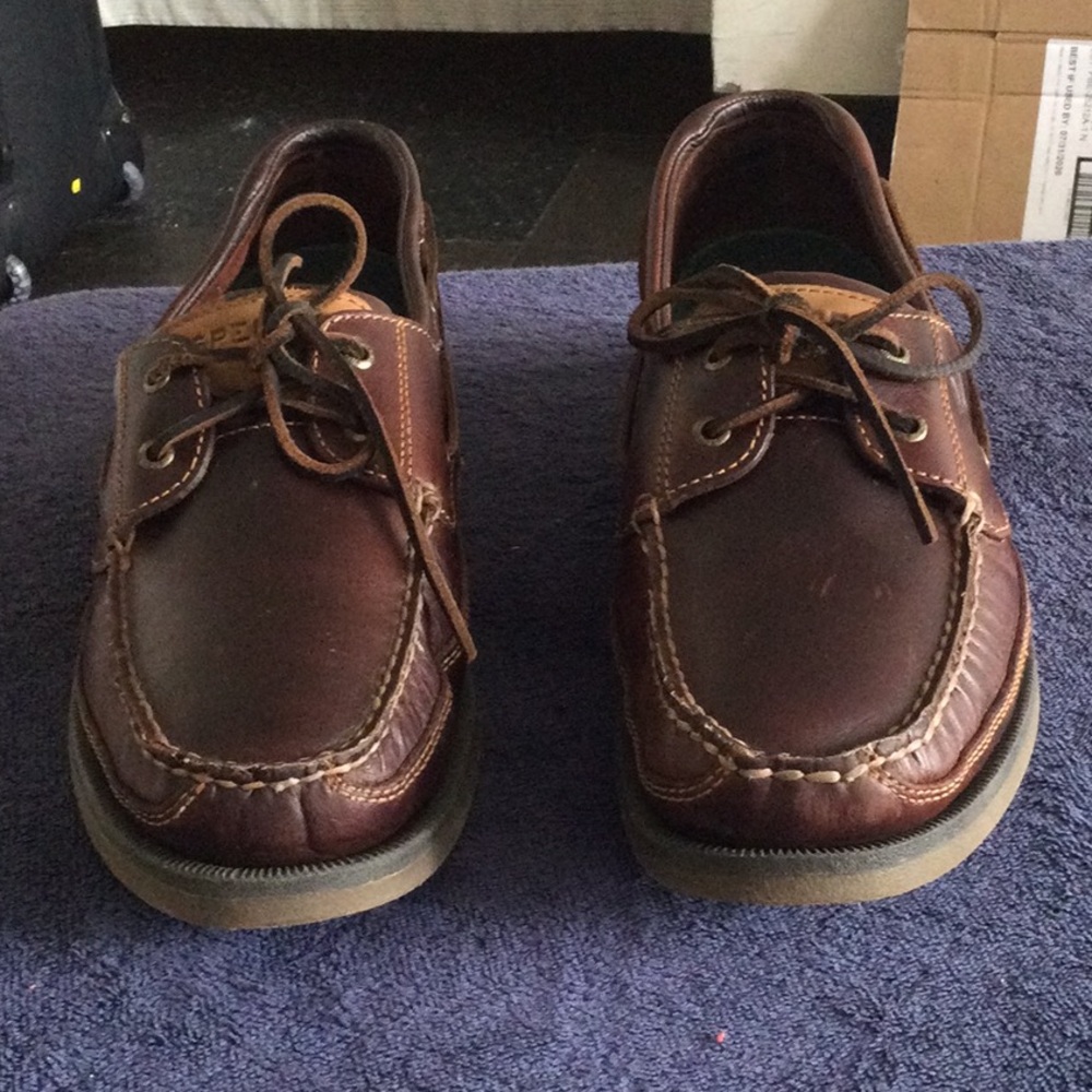 Sperry Men's Dark Brown Leather Boat Shoes